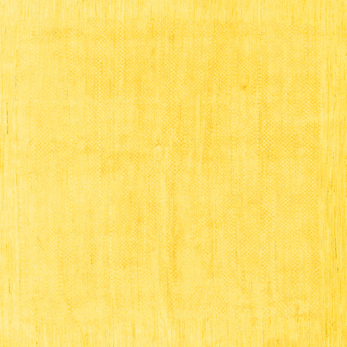 Square Machine Washable Solid Yellow Modern Rug, wshabs1461yw