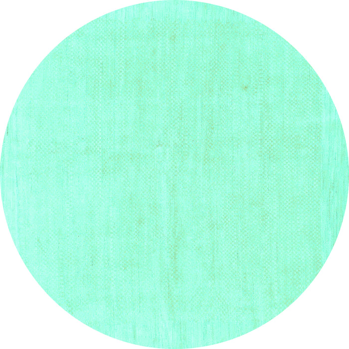 Round Solid Turquoise Modern Rug, abs1461turq