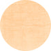 Round Solid Orange Modern Rug, abs1461org