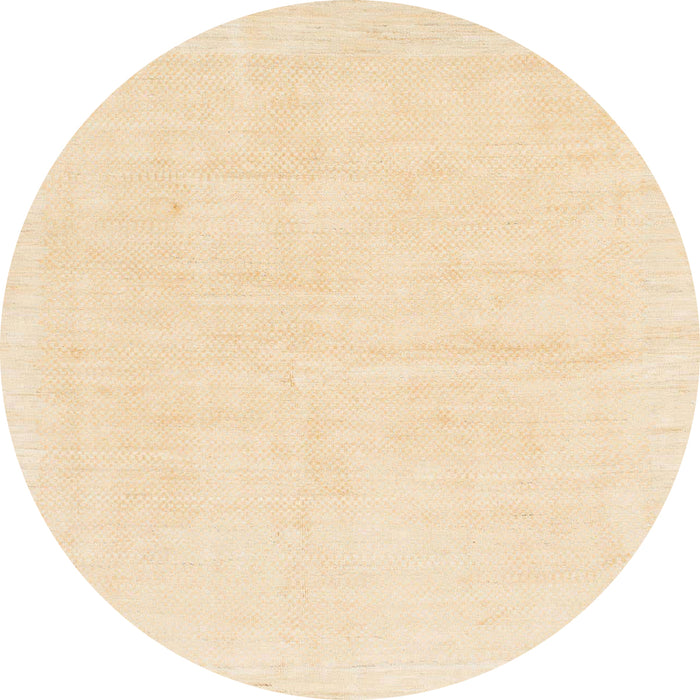 Round Machine Washable Abstract Brown Gold Rug, wshabs1461