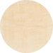 Round Abstract Brown Gold Solid Rug, abs1461