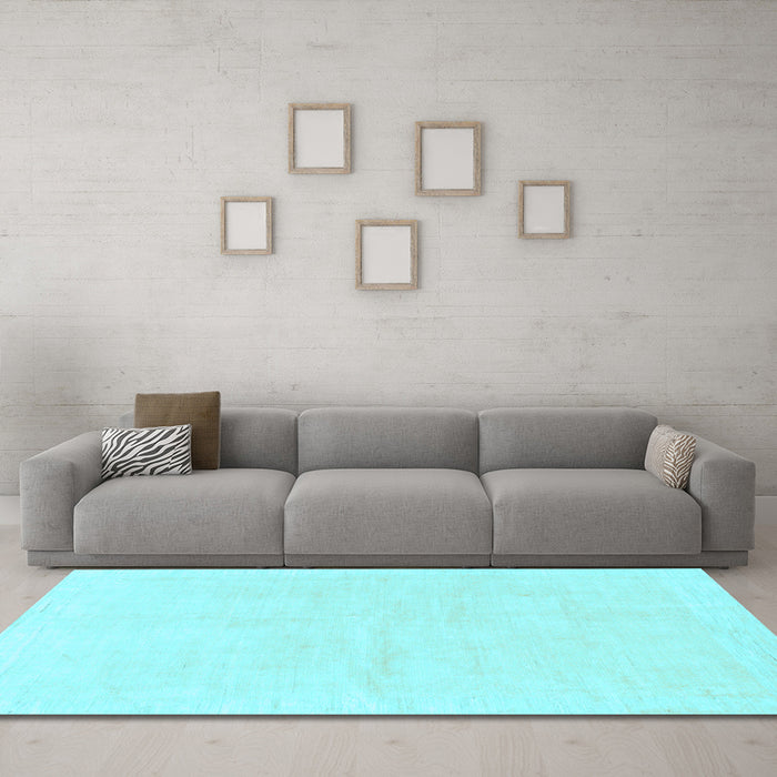 Machine Washable Solid Light Blue Modern Rug in a Living Room, wshabs1461lblu