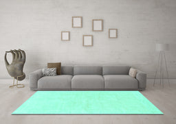 Machine Washable Solid Turquoise Modern Area Rugs in a Living Room,, wshabs1461turq
