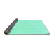 Sideview of Solid Turquoise Modern Rug, abs1461turq