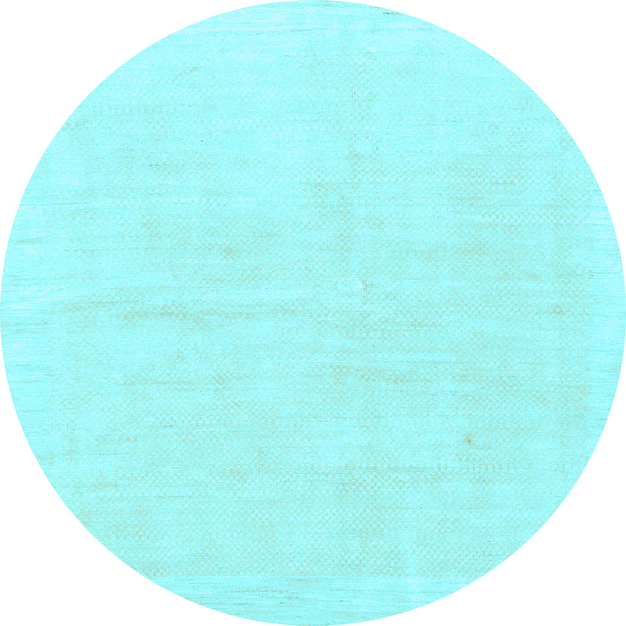 Round Machine Washable Solid Light Blue Modern Rug, wshabs1461lblu