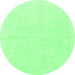 Round Solid Emerald Green Modern Rug, abs1461emgrn