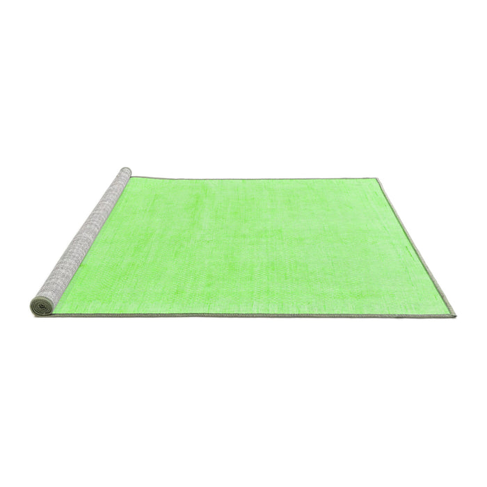 Sideview of Machine Washable Solid Green Modern Area Rugs, wshabs1461grn