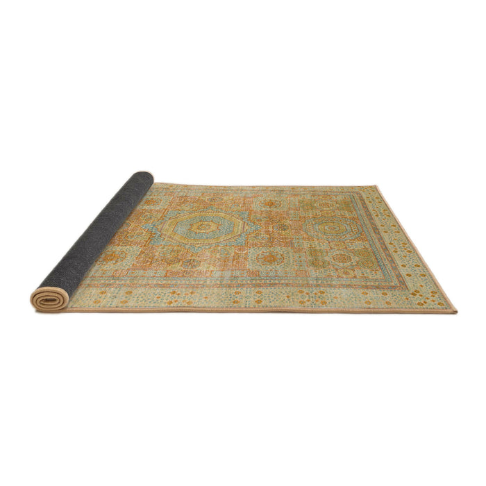 Sideview of Abstract Gold Modern Rug, abs1462