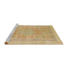 Sideview of Machine Washable Abstract Gold Rug, wshabs1462