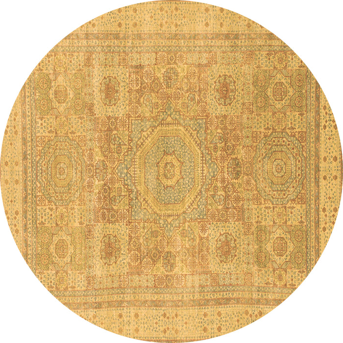 Round Machine Washable Abstract Brown Modern Rug, wshabs1462brn