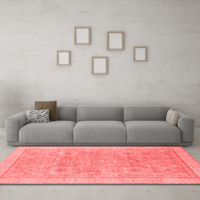 Modern Red Washable Rugs