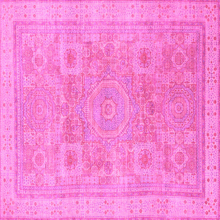 Square Machine Washable Abstract Pink Modern Rug, wshabs1462pnk