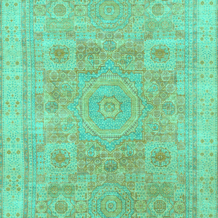 Machine Washable Abstract Turquoise Modern Area Rugs, wshabs1462turq