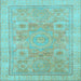 Square Abstract Light Blue Modern Rug, abs1462lblu