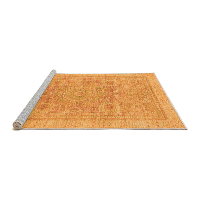 Sideview of Machine Washable Abstract Orange Modern Area Rugs, wshabs1462org