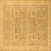 Square Abstract Brown Modern Rug, abs1462brn