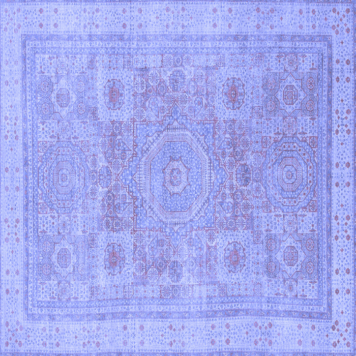 Square Abstract Blue Modern Rug, abs1462blu