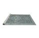 Sideview of Machine Washable Abstract Baby Blue Rug, wshabs1463