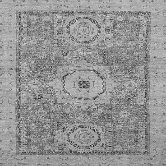 Square Machine Washable Abstract Gray Modern Rug, wshabs1463gry