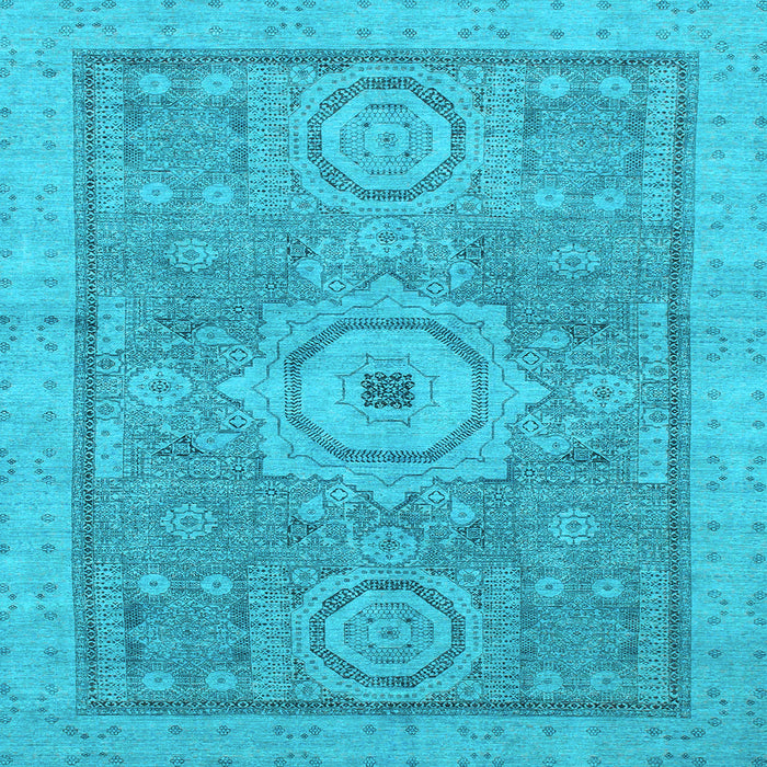 Square Machine Washable Abstract Light Blue Modern Rug, wshabs1463lblu