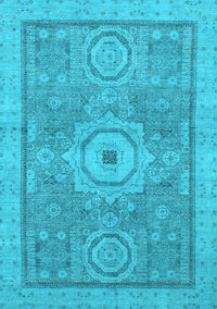 Abstract Light Blue Modern Rug, abs1463lblu