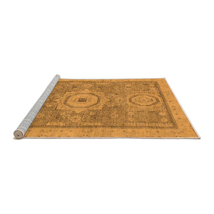 Sideview of Machine Washable Abstract Orange Modern Area Rugs, wshabs1463org