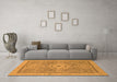 Machine Washable Abstract Orange Modern Area Rugs in a Living Room, wshabs1463org