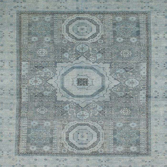 Square Abstract Blue Modern Rug, abs1463