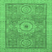 Square Abstract Emerald Green Modern Rug, abs1463emgrn