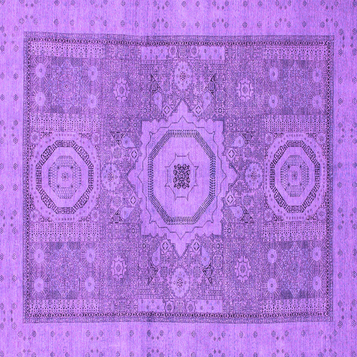 Square Machine Washable Abstract Purple Modern Area Rugs, wshabs1463pur