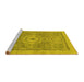 Sideview of Machine Washable Abstract Yellow Modern Rug, wshabs1463yw