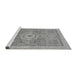 Sideview of Machine Washable Abstract Gray Modern Rug, wshabs1463gry