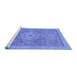 Sideview of Machine Washable Abstract Blue Modern Rug, wshabs1463blu