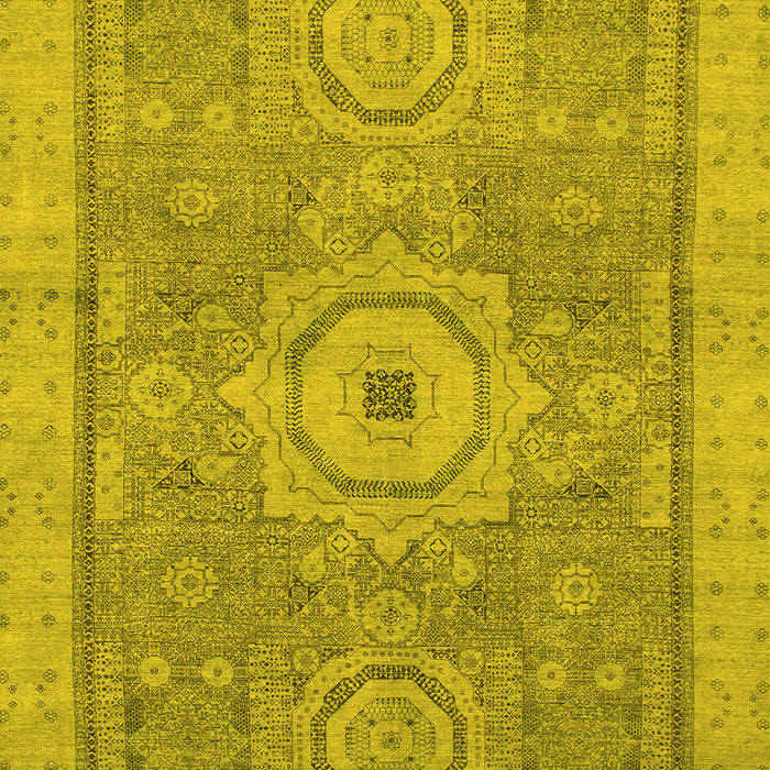 Machine Washable Abstract Yellow Modern Rug, wshabs1463yw