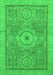 Machine Washable Abstract Green Modern Area Rugs, wshabs1463grn