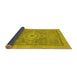 Sideview of Abstract Yellow Modern Rug, abs1463yw