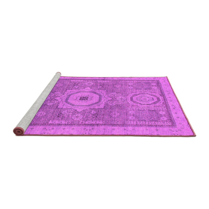 Sideview of Machine Washable Abstract Pink Modern Rug, wshabs1463pnk