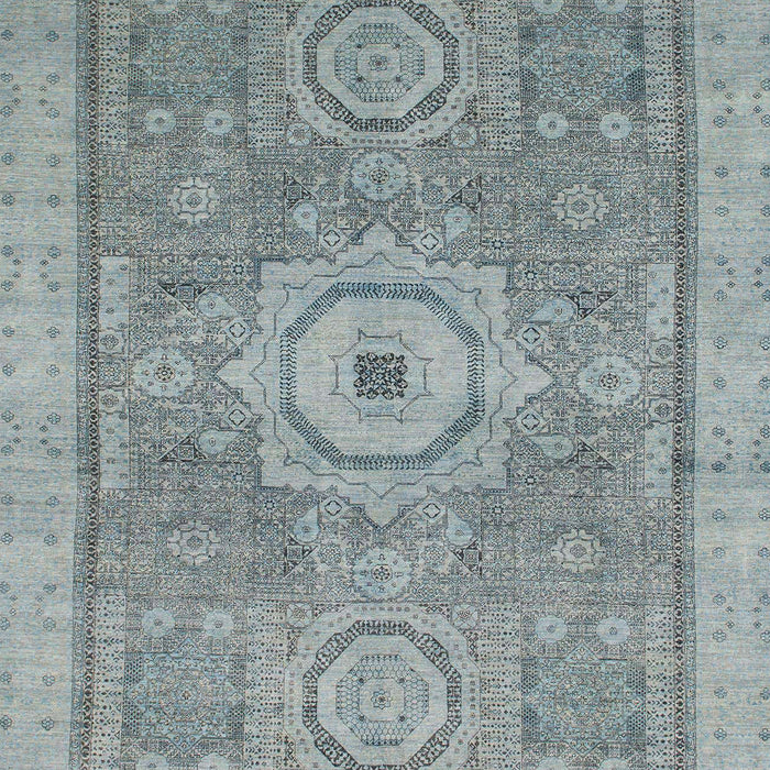 Machine Washable Abstract Baby Blue Rug, wshabs1463