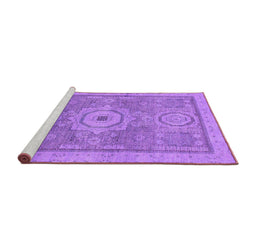 Sideview of Machine Washable Abstract Purple Modern Area Rugs, wshabs1463pur