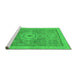 Sideview of Machine Washable Abstract Green Modern Area Rugs, wshabs1463grn