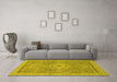 Machine Washable Abstract Yellow Modern Rug in a Living Room, wshabs1463yw