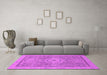 Machine Washable Abstract Pink Modern Rug in a Living Room, wshabs1463pnk