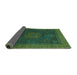 Sideview of Abstract Turquoise Modern Rug, abs1464turq