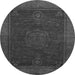 Round Abstract Gray Modern Rug, abs1464gry