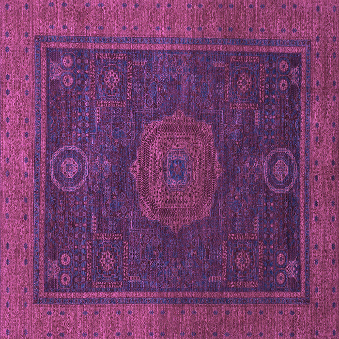 Square Machine Washable Abstract Purple Modern Area Rugs, wshabs1464pur