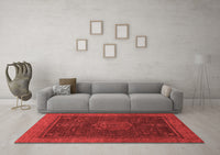 Machine Washable Abstract Red Modern Rug, wshabs1464red