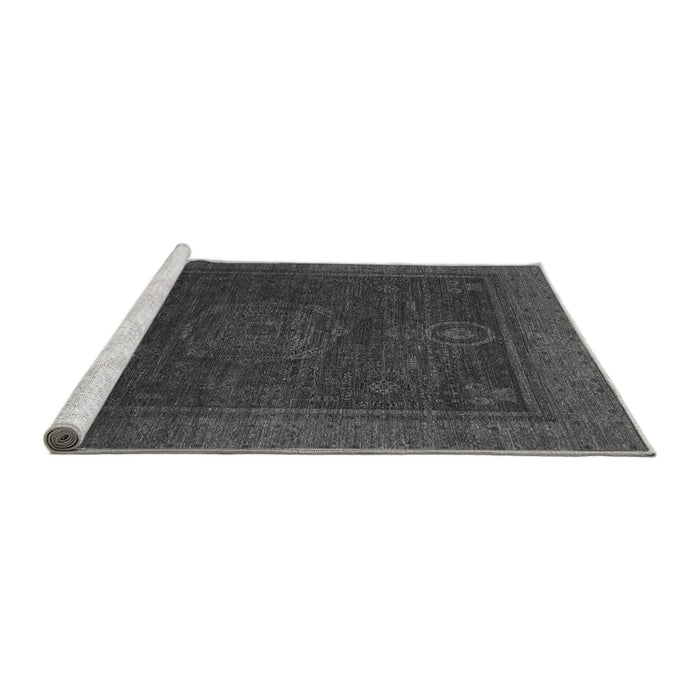 Sideview of Machine Washable Abstract Gray Modern Rug, wshabs1464gry