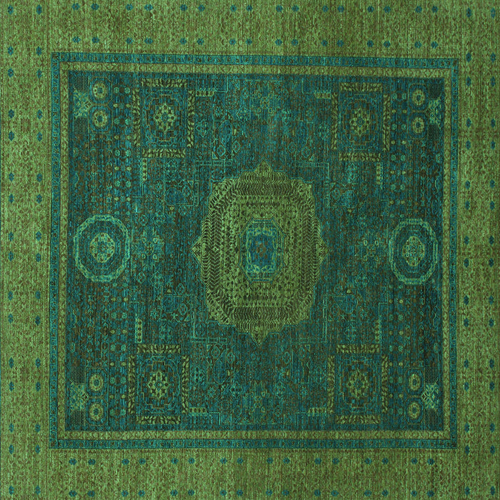 Square Machine Washable Abstract Turquoise Modern Area Rugs, wshabs1464turq