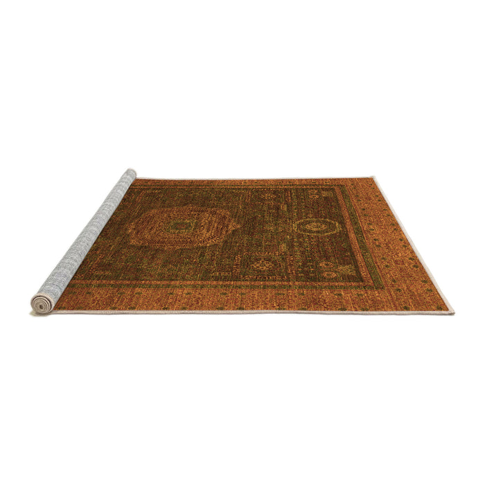 Sideview of Machine Washable Abstract Orange Modern Area Rugs, wshabs1464org