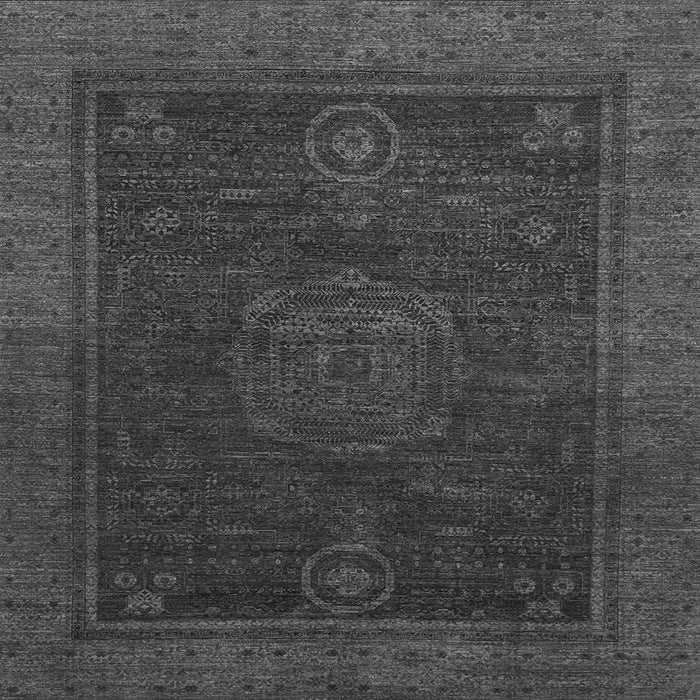 Square Abstract Gray Modern Rug, abs1464gry